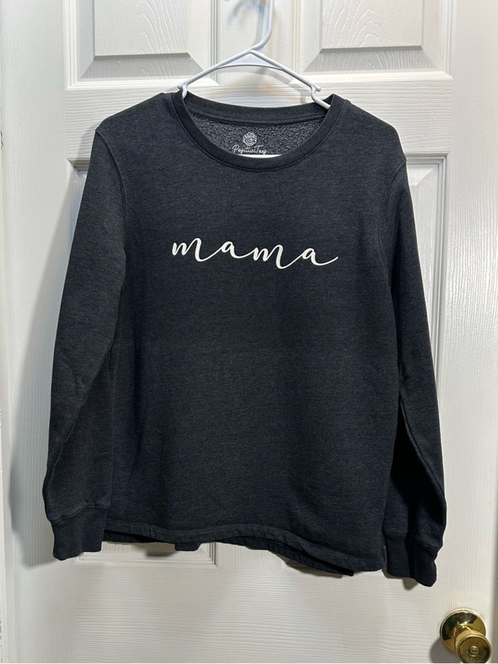 Mama Script Crewneck Sweatshirt - Charcoal Black